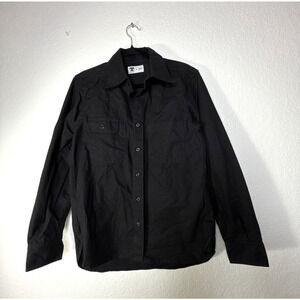 Tellason Jean Jacket Mens Medium Unlined Black Selvedge Denim Button Shirt USA
